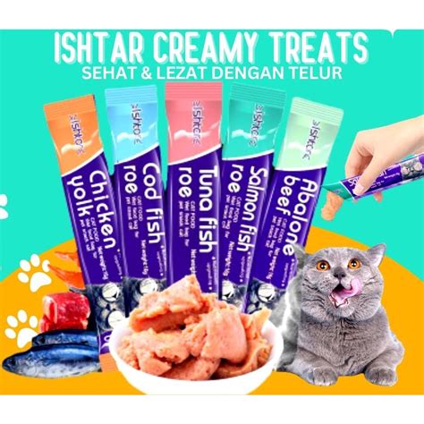 Jual Cat Snack Treat Kucing Ishtar 16Gr Creamy Makanan Kucing Basah Wet