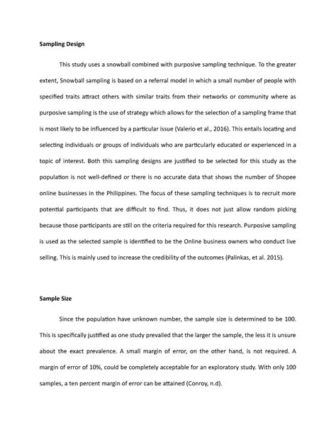 Sampling Design - Paper requirements and helpful reviewer - Sampling ...