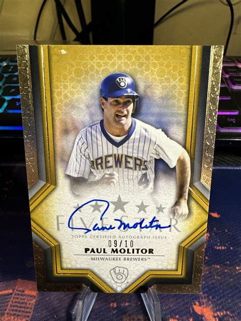 Topps Five Star Paul Molitor Hof Auto Fsa Pm Milwaukee Brewers