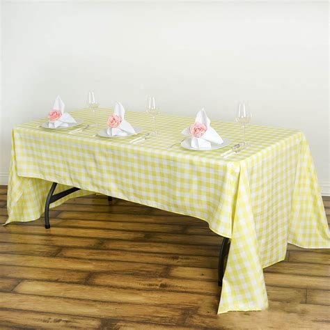 Buy Buffalo Plaid Tablecloth 60x126 Rectangular Whiteyellow