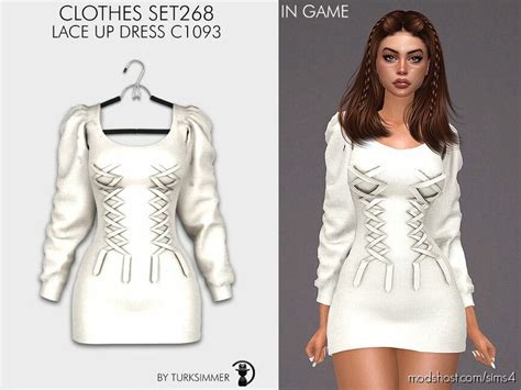 Clothes SET268 Lace UP Dress C1093 Sims 4 Mod ModsHost