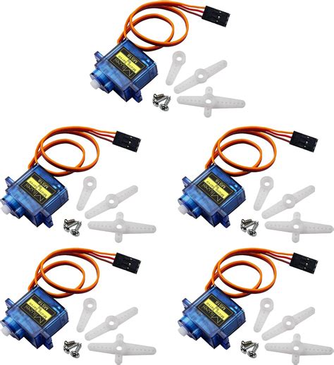 Miuzei 5 Pcs SG90 Servo Motors Kit Mini SG90 9G Servo Motor For RC