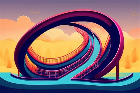 Free Photo A Colorful Illustration Of A Bridge With A Bridge In The