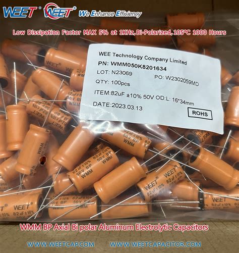 Weet Wmm Np Bi Polar Axial Aluminum Electrolytic Capacitors Popular