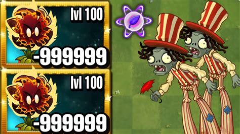 Pvz2 Challenge Every Plant With 5 Plant Food Vs 2 Stilt Walker Zombie