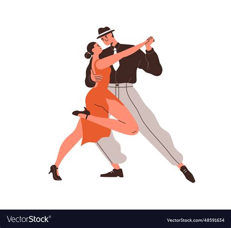 Dancers Couple Dancing Argentina Tango Latin Vector Image