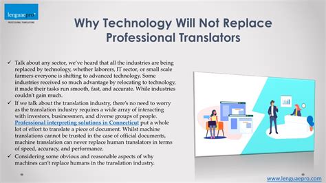 Ppt Why Technology Will Not Replace Professional Translators