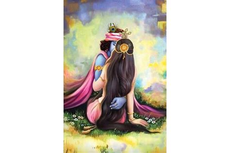 Beautiful Radha Krishna Love Painting On Canvas L Canvas Painting Krishna Painting Krishna Love