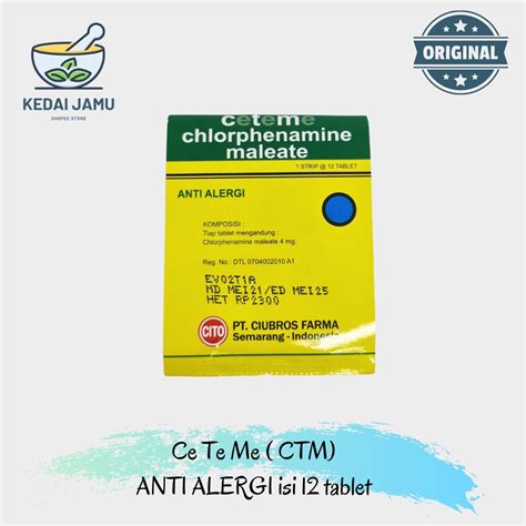 Jual Ceteme Obat Anti Alergi Ctm 12 Tablet Indonesiashopee Indonesia