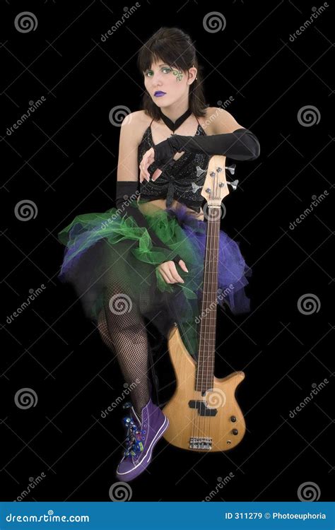 Bass Babe With Fretless Stock Image Image Of Face Full
