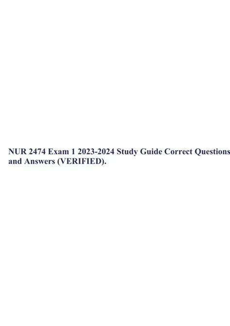 Nur Final Exam Review Questions And Answers Rated Correct