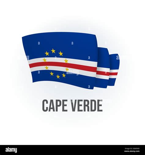 Vector flag of Cape Verde. Cape Verdean waving flag. Vector illustration Stock Vector Image ...