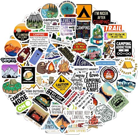 Amazon BulbaCraft 100Pcs Funny Camping Stickers Camping Gifts