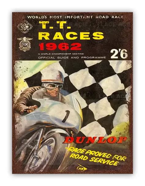 Isle Of Man Tt Races Motorcycle Racing Metal Garage Sign