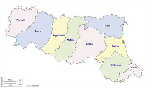 Filemap Of Emilia And Romagna With Provinces And 47 Off