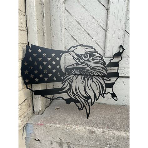 Metal American Eagle Flag Map American Flag Eagle Flag - Etsy