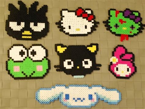 Hello Kitty Sanrio Perler Magnets And Necklaces Redditts Perler Magnet Perler Art Diy