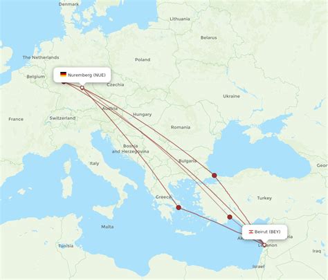 Flights From Beirut To Nuremberg Bey To Nue Flight Routes