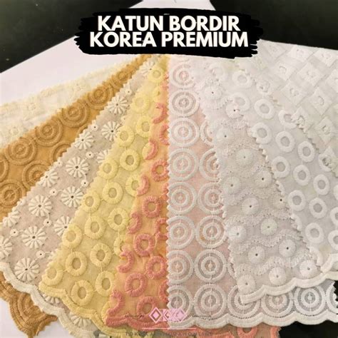 Jual Kain Katun Bordir Bolong Korea Super Premium Mukenah Original 100