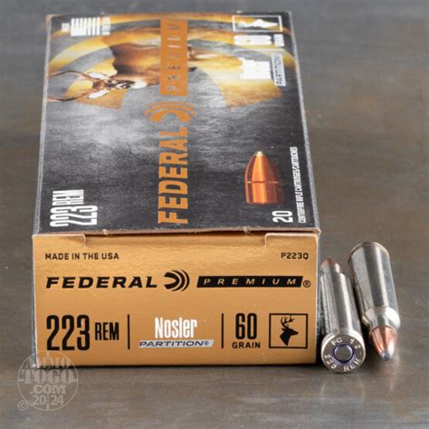 223 Remington Ammunition For Sale Federal 60 Grain Nosler Partition 20 Rounds