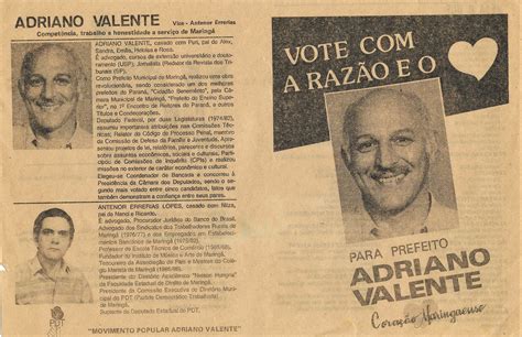 Material De Campanha De Adriano Valente 1988