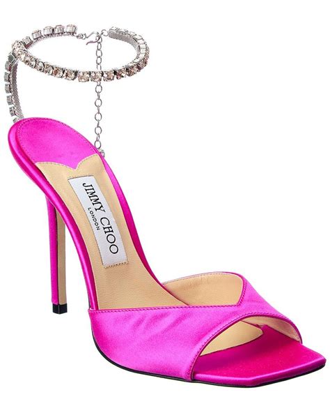 Jimmy Choo Saeda 100 Satin Sandal In Pink Lyst