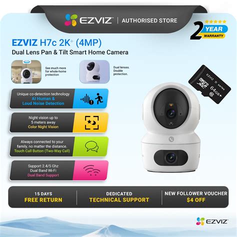 Ezviz H C Dual Lens K Mp Indoor Wifi Pan Tilt Camera Smart Home