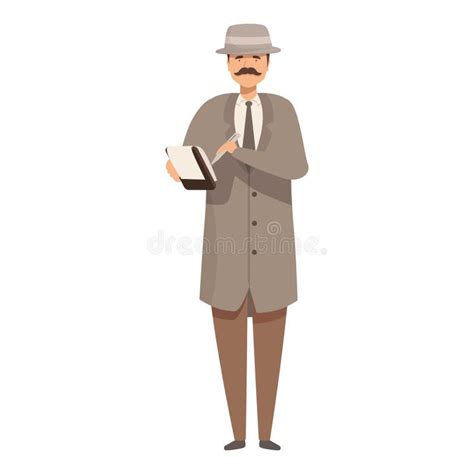 Detective Taking Notes In Notebook Standing With Pen In Hand Stock