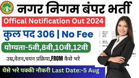 नगर निगम भर्ती 2024 Nagar Nigam Bharti 2024 Gds New Vacancy 2024