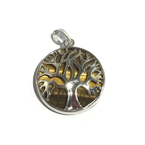 Pendentif Arbre De Vie Oeil De Tigre Pendentifs En Min Raux Dans