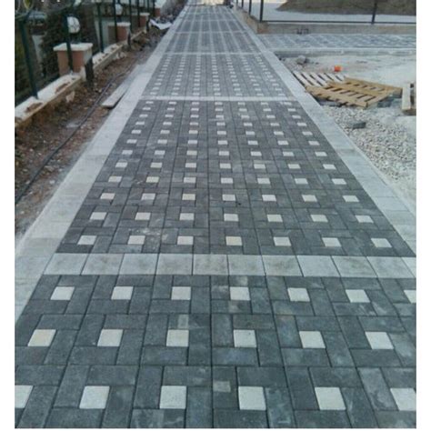 Grey Rectangular Square Concrete Paver Block For Pavement Thickness