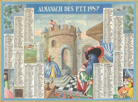 Almanach des Postes 1957 La poste Souvenirs d enfance Décembre