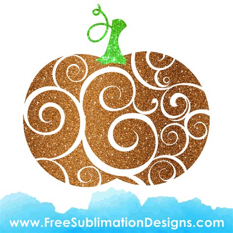 Free Sublimation Print Halloween Glitter Swirls Pumpkin Sublimation Print