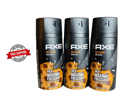 Axe Body Spray Collision 3 Pack Cuero Cookies 48H Deodorant 150 Ml Ea