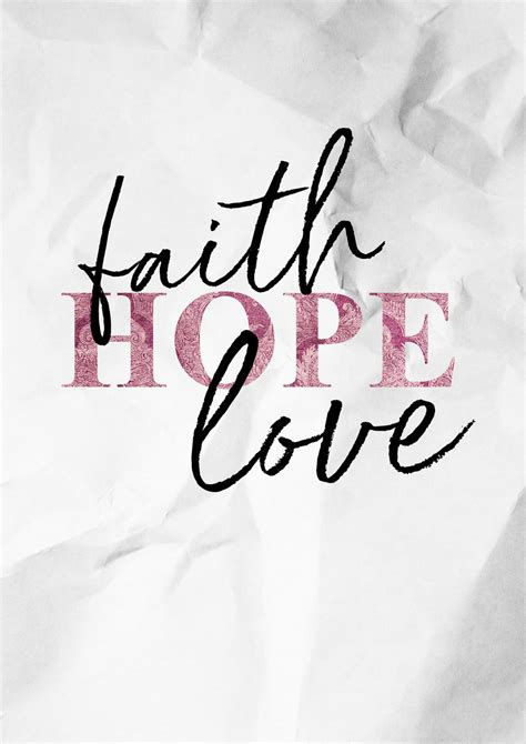 Poster Faith Hope Love Segensart