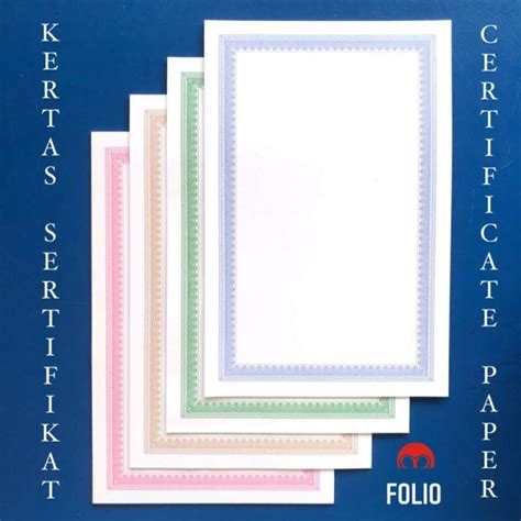 Jual Kertas Piagam Certificate Paper Sertifikat Folio F4 Di Seller