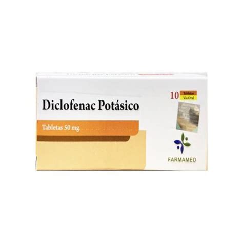 Diclofenac Potásico 50mg x 10 Tabletas Farmamed Farmadon La