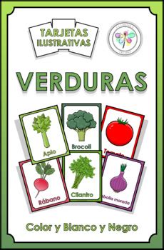 Spanish Flash Cards Vegetables Tarjetas Verduras Color Cut Recortar