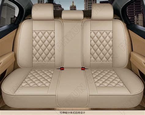 Beige Car Seat Covers Front Rear Full Surrounded Set For 5 Seats Car Universal 941829216398 Ebay