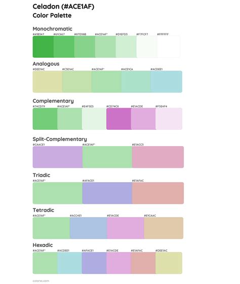 Celadon Color Palettes Colorxs