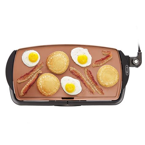 BELLA Electric Ceramic Titanium Griddle Make 10 Eggs At Once Healthy