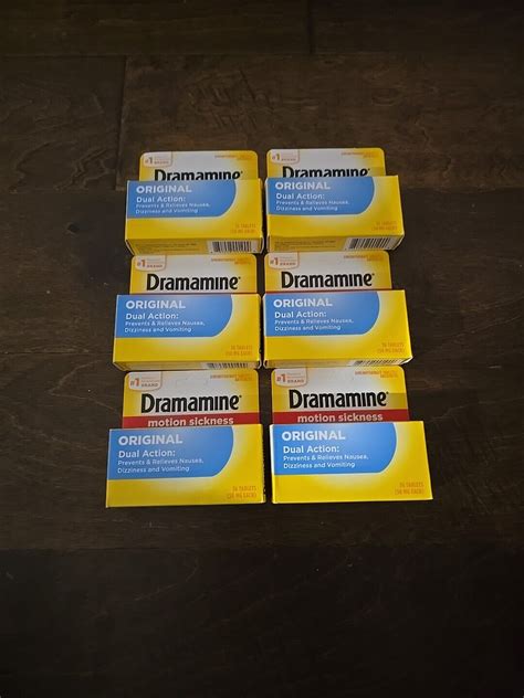 6 X Dramamine Motion Sickness Relief Original Formula 36 Count Pack