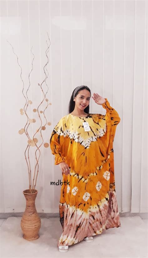 Jual Baju Model Kaftan Batik Jumputan Modern Bahan Rayon Grosir Seri