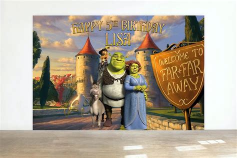 Shrek Birthday Backdrop Shrek Banner Di Compleanno Etsy Italia