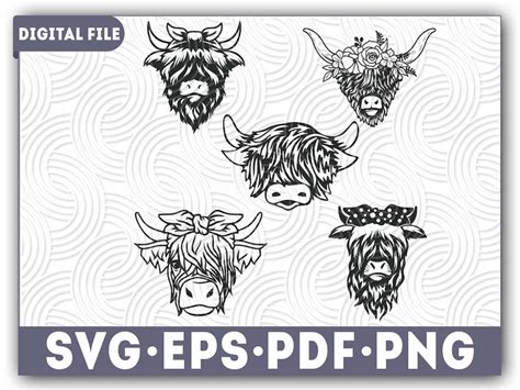 Highland Cow Svg Files Highland Cow Bundle Svg Highland Heifer Svg