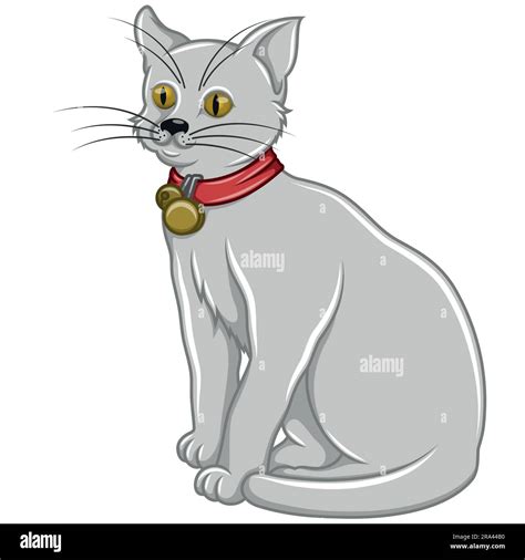 Dise O Vectorial De Gato Con Collar Gato Estilo De Dibujos Animados