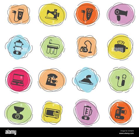 Home Appliances Icon Set Stock Vector Image Art Alamy