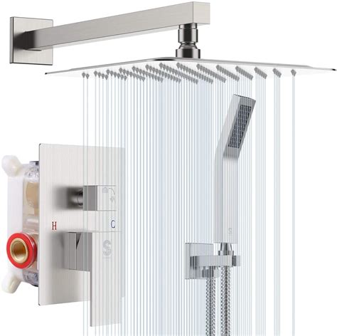 Brushed Nickel Wall Mounted Shower System Sr Sunrise