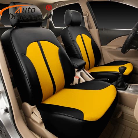 AutoDecorun tailored car seat covers for Jaguar XJL accessories PU leather seat cover set for ...