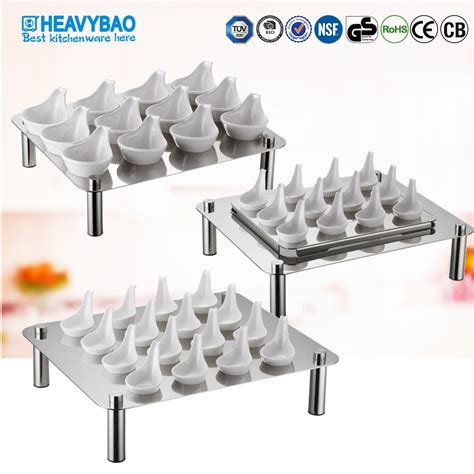 Heavybao Modern Design Stainless Steel Buffet Display Stand With Spoons